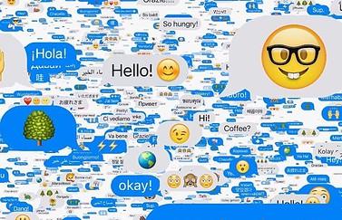 iMessage-berichten met emoji's en teksten.