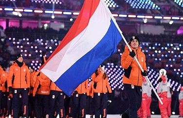 Jan Smeekens tijdens opening PyeongChang 2018 (foto via @TeamNL)