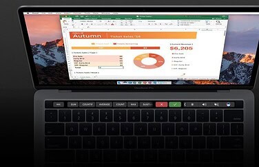 Microsoft Office Excel met Touch Bar.