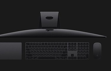 iMac Pro accessoires: Mac toetsenbord, trackpad en muis.