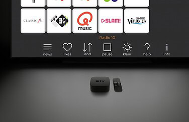 Radio-apps op Apple TV.