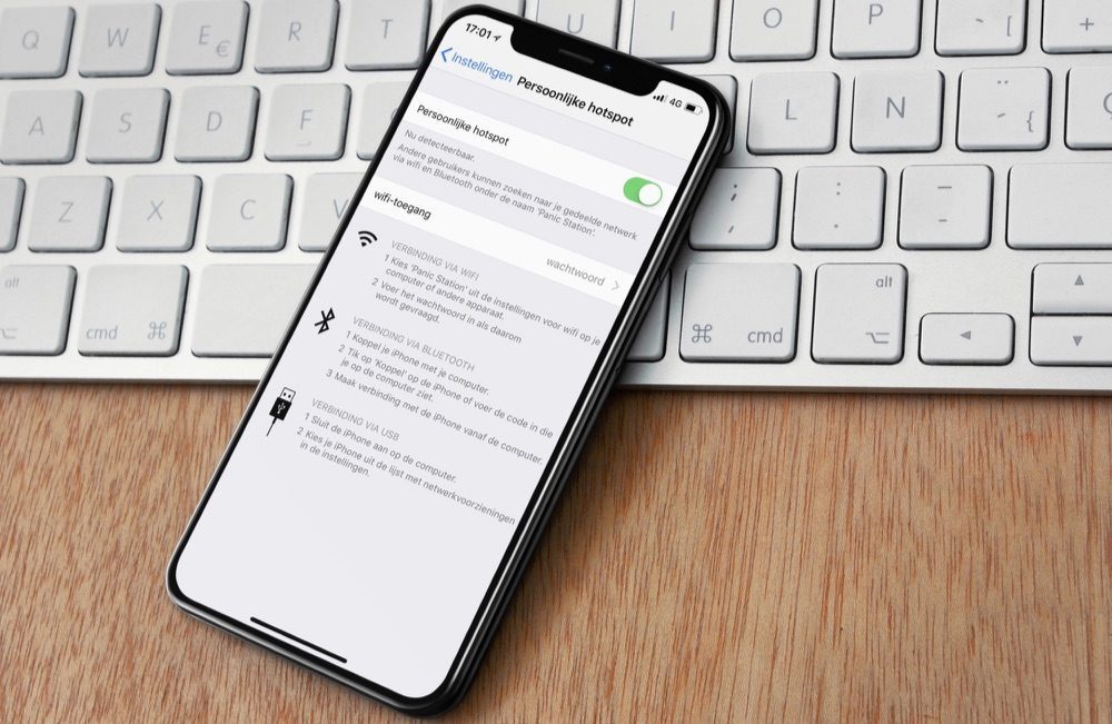 Persoonlijke hotspot met wachtwoord.