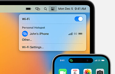Instant Hotspot in macOS Ventura