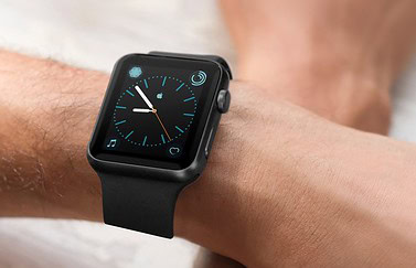 Apple Watch-wijzerplaat met Apple-logo.