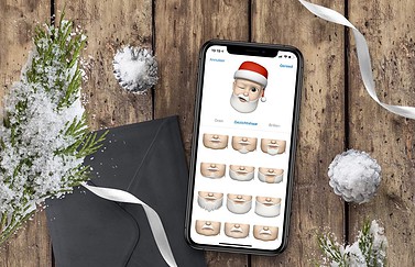 Kerstman Memoji instellen.