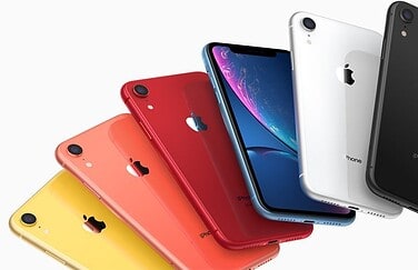 iPhone XR kleuren op stapel.