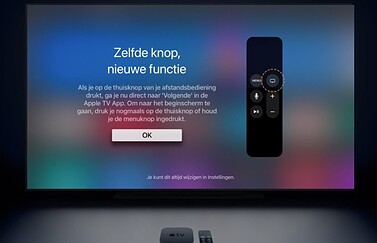 Apple TV thuisknop functie.