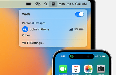 Instant Hotspot gebruiken met iPhone en Mac