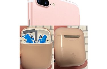 AirPods case in roze kleur passend bij iPhone 7