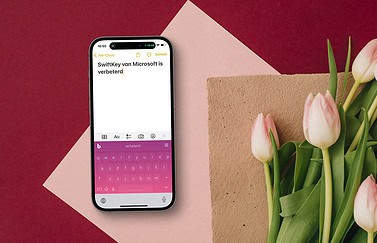 SwiftKey voor Microsoft met roze toetsenbord