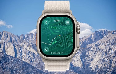 Topografische kaart op Apple Watch in watchOS 10