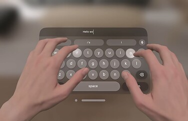 Virtueel toetsenbord in visionOS