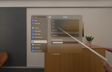 visionOS Pointer Control