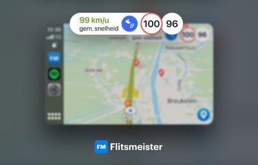 Flitsmeister trajectcontroles in CarPlay