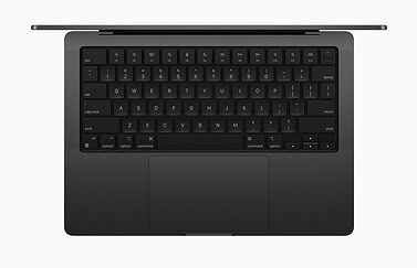 Apple MacBook Pro in Space Black - top view met keyboard