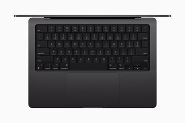 Apple MacBook Pro in Space Black - top view met keyboard