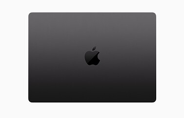 Apple MacBook Pro in Space Black bovenaanzicht met gesloten deksel