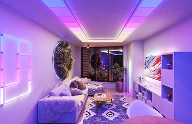 Nanoleaf Skylight in de woonkamer