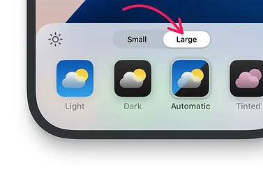 Donkere iconen in iOS 18