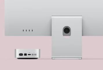 Mac mini 2024 achterkant met Studio Display