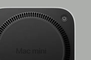 Mac mini onderkant met powerknop