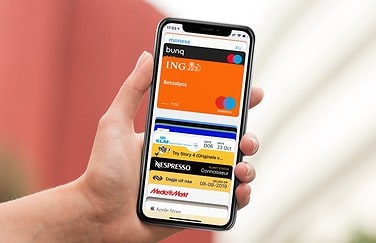 Wallet-app met Apple Pay en klantenkaarten.