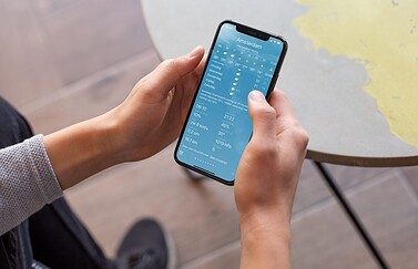 Weer-app op de iPhone