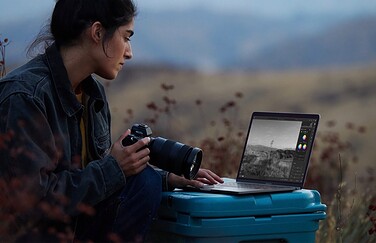 MacBook Pro gebruiken in de natuur