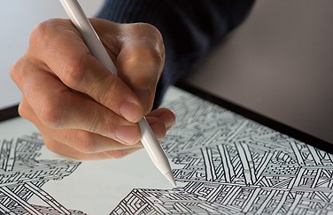 Apple Pencil close up in use