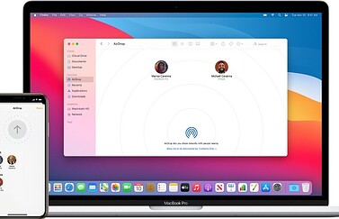 AirDrop op iPhone en Mac.