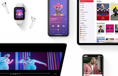 Apple apparaten met Apple Music.