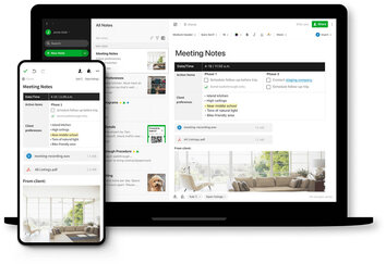 Evernote mobiel en op laptop