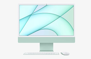 iMac 2021 blauw met accessoires