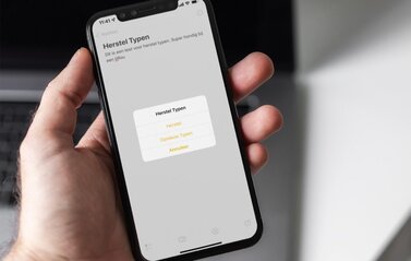Herstel door te schudden bij een typfout op iPhone.