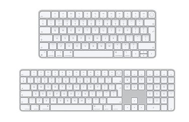 Magic Keyboard met Touch ID: toetsenbord zonder en met numeriek toetsenblok.