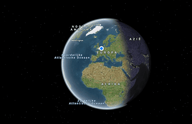 Apple Kaarten 3D aardbol met satelliet.