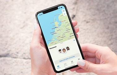 Zoek vrienden: locaties van personen bekijken in Zoek mijn-app.