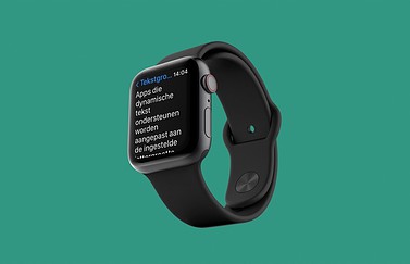Apple Watch met grote tekst.