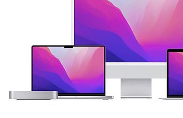 Mac line-up modellen van eind 2021.