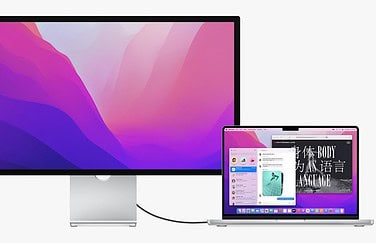 Mac Studio Display met MacBook Pro