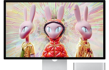 Apple Studio Display met konijnen