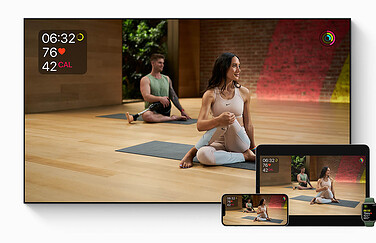 Apple Fitness+ yoga op diverse devices