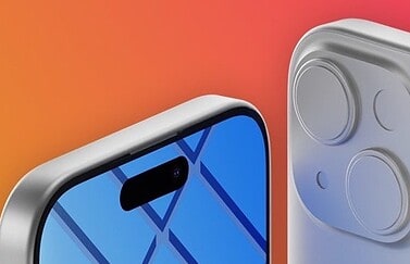 Close-up van iPhone 15 render