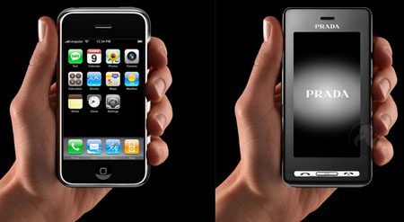 apple iphone versus lg prada telefoon