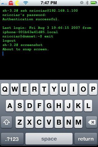 Terminal application voor iPhone