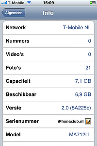 iPhone 2.0 - Versie: Info