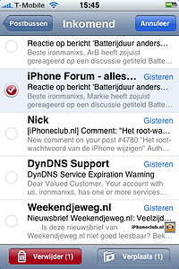 iPhone 2.0 - Meerdere e-mailberichten selecteren
