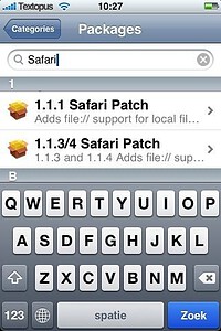 Safari patch installeren.
