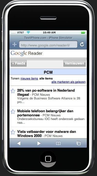 google reader mobile iphone