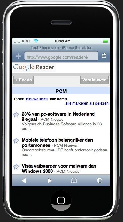 google reader mobile iphone